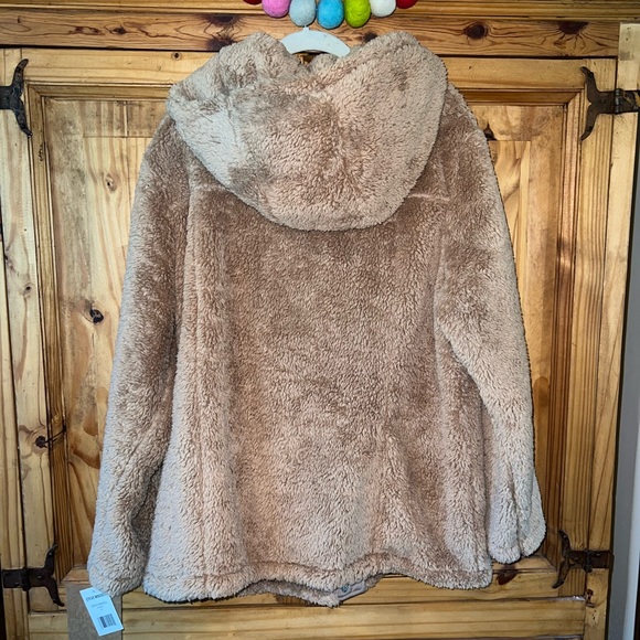 Steve Madden tan brown teddy style snap up jacket. SZ.XL-1X. NWT - Picture 5 of 7
